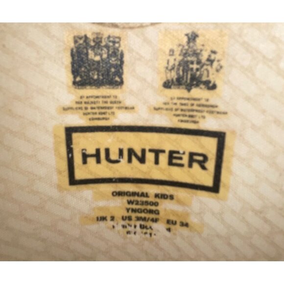 Hunter Kids Black Rubber Waterproof Rain Boots Size 3M/4F - Picture 6 of 10